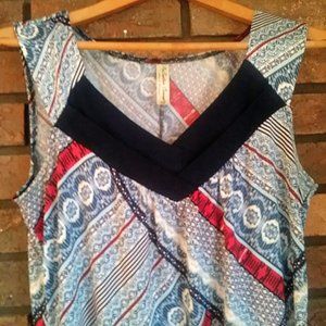 PerSeption Concept Blue Pattern Maxi Dress Medium